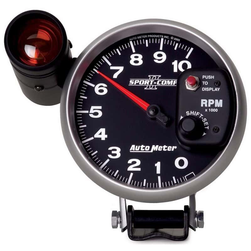 AutoMeter — Autometer Sport-Comp II 5 inch 0-10000 RPM Pedestal Mount Tachometer Shift-Lite
5" TACH, 10,000 RPM, - view 1