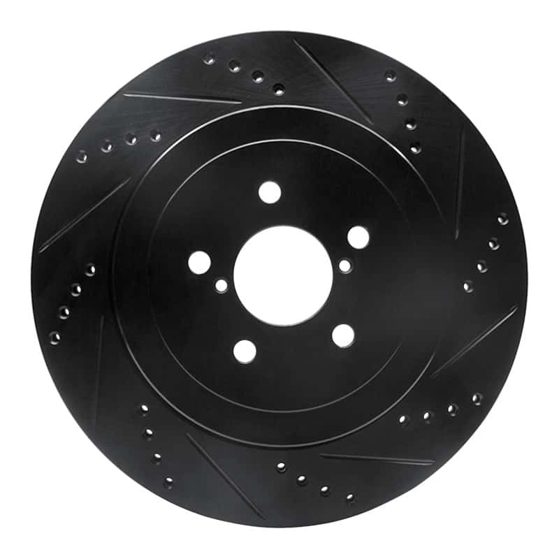 R1 Concepts — R1 03-04 Subaru Impreza Rear Right Drilled & Slotted Black Brake Rotor
R1 Brake Rotor Drill - view 1