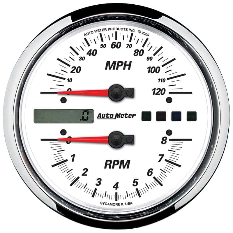 AutoMeter — Autometer Pro-Cycle Gauge Tach/Speedo 4 1/2in 8K Rpm/120 Mph White
4" RPM/SP 8K/120 W P - view 2