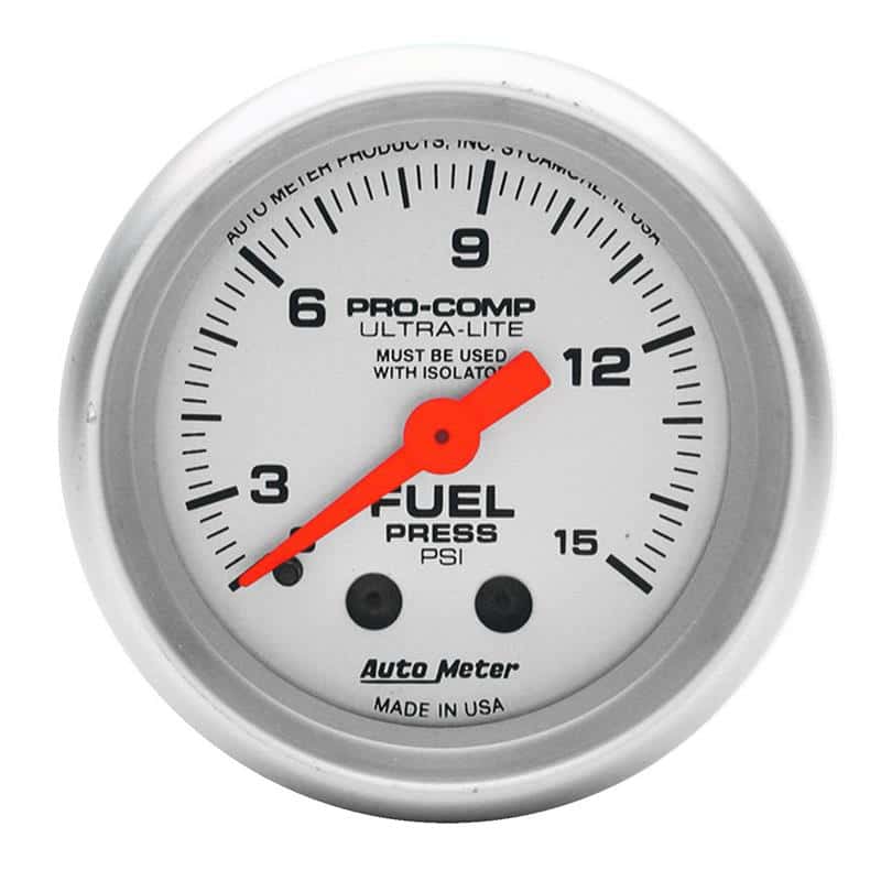 AutoMeter — Autometer Ultra-Lite 52mm 0-15 PSI Mechanical Fuel Pressure Gauge
2" FUEL PRESS, 0-15 - view 2
