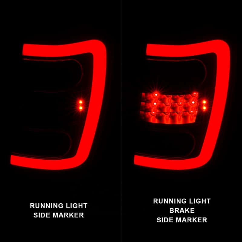 ANZO — ANZO 1999-2004 Jeep Grand Cherokee LED Tail Lights w/ Light Bar Black Housing Smoke Lens - view 3