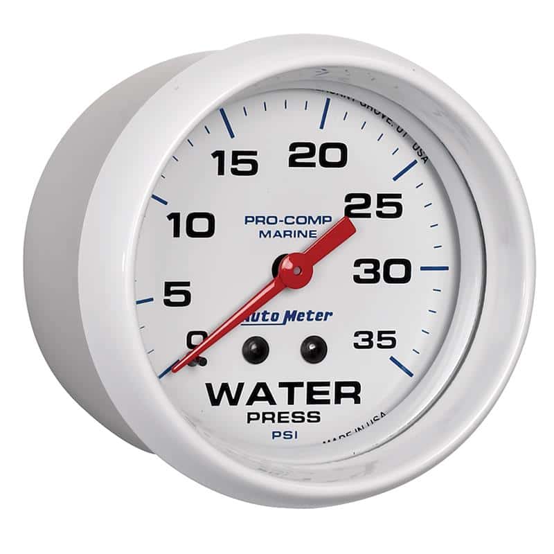 AutoMeter — Autometer AutoGage 2-5/8in. / 35 PSI Mechanical Water Press Gauge - Marine White
GA 2.6" WP 35 M MW - view 4