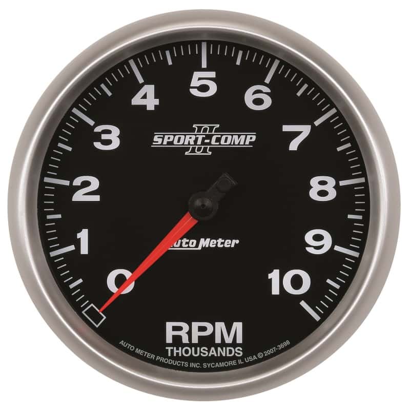 AutoMeter — Autometer Sport-Comp II 5 inch 0-10000 RPM In Dash Tachometer
5" TACH, 10,000 RPM, - view 1