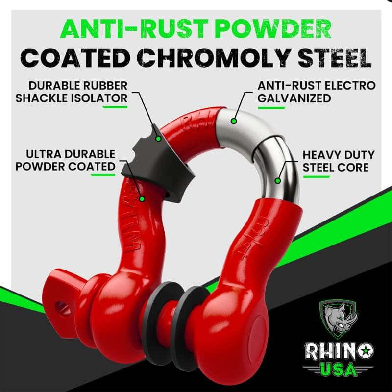 Rhino USA — Rhino USA 3/4In D-Ring Shackle Set (2-Pack)(Red)
Tow Hook - view 2