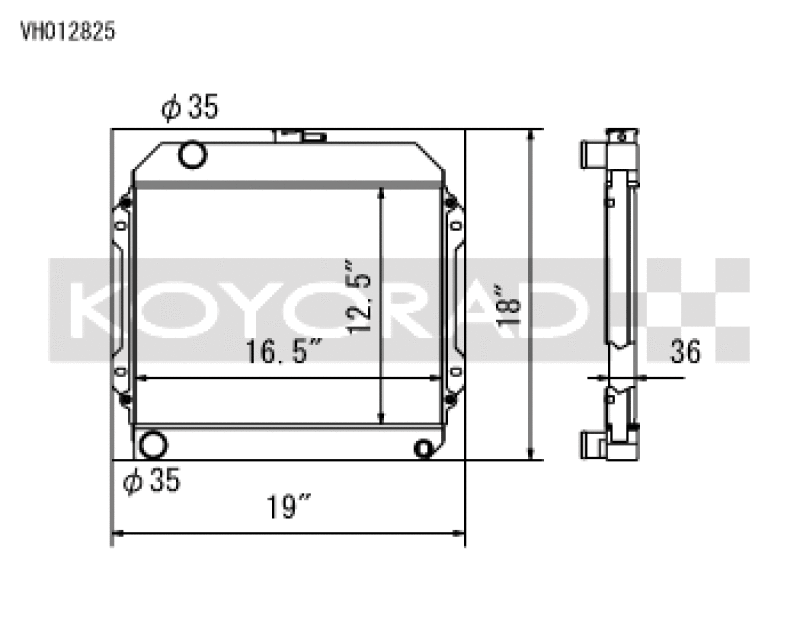 Koyo — Koyo 71-74 Toyota Corolla 1.6L TE27/TE28/TS21 Manual Radiator
Racing Radiator - view 1