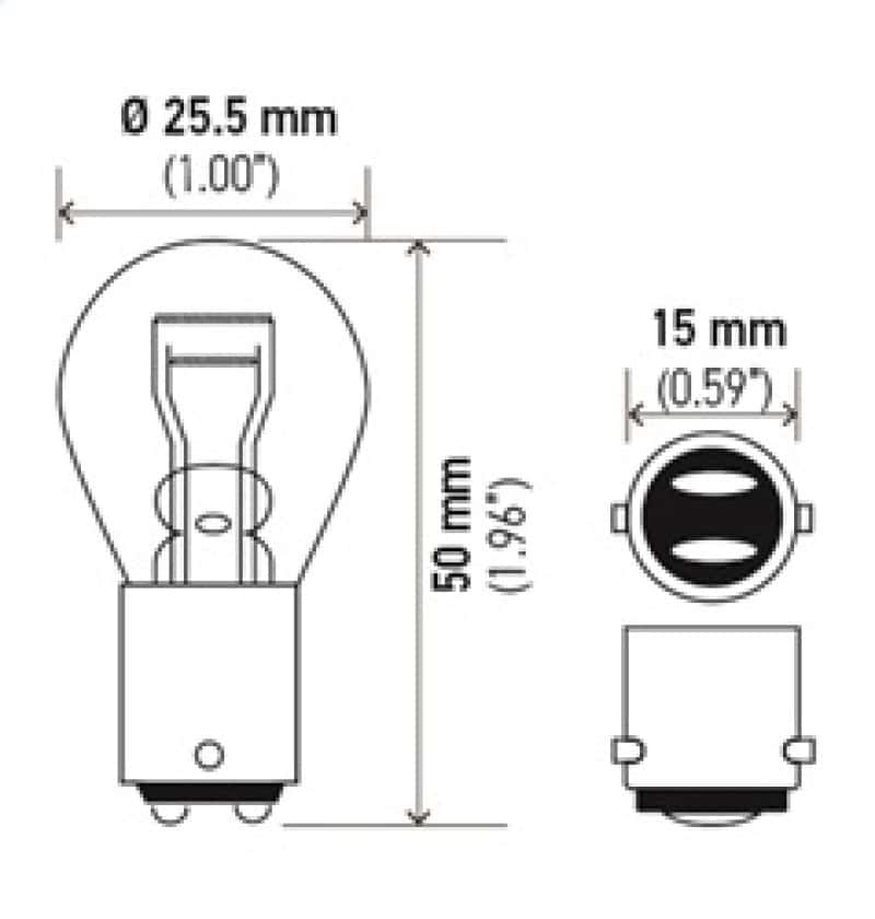 Hella — Hella BULB 1176A 12V 16/8W BA15d S8 - Min Qty 10 (211656701)
1176A Incan Bulb - view 4