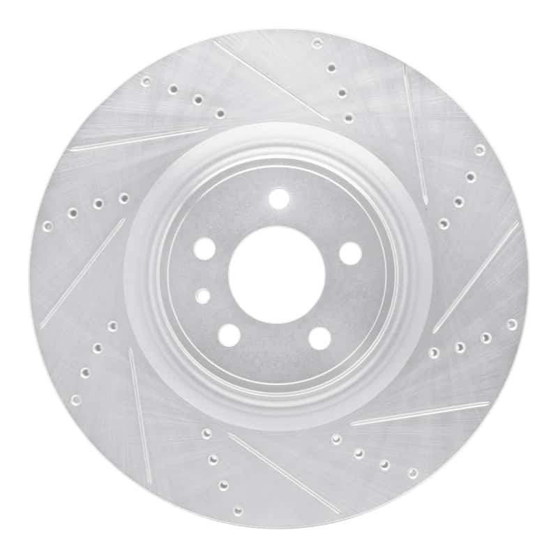 R1 Concepts — R1 13-14 Ford Mustang Front Right Drilled & Slotted Silver Brake Rotor
R1 Brake Rotor Drill - view 1