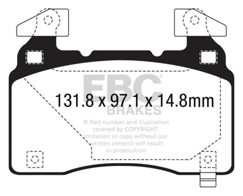 EBC — EBC 14+ Cadillac CTS Vsport 3.6 Twin Turbo Yellowstuff Front Brake Pads
Disc Brake Pad - view 1
