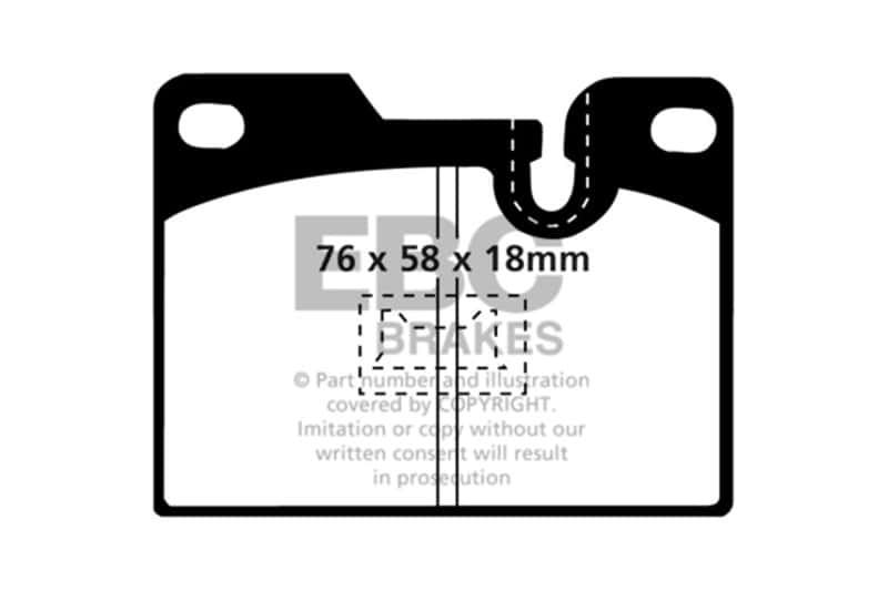 EBC — EBC 79-88 Porsche 924 2.0 Turbo Yellowstuff Rear Brake Pads
Disc Brake Pad - view 1