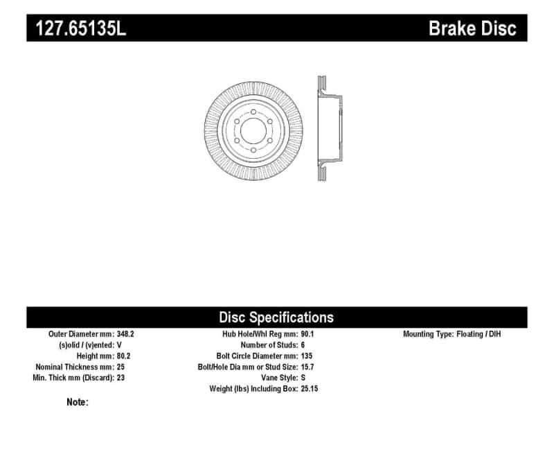 Stoptech — StopTech Slotted & Drilled Sport Brake Rotor
Disc Brake Rotor
Slot/Drill Rotor - view 3