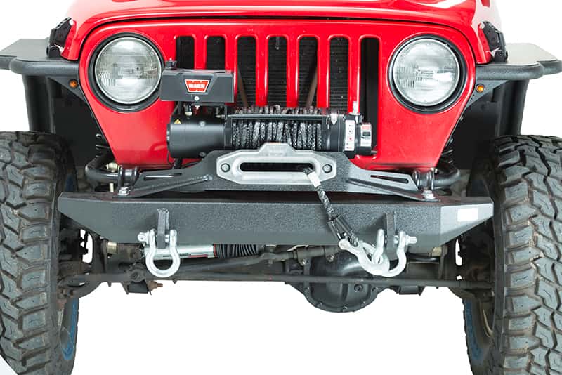 Fishbone Offroad — Fishbone Offroad 97-06 Jeep Wrangler TJ Rubicon Front Bumper - Blk Txtrd Powdercoat Piranha Series - view 2