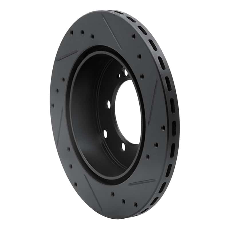 R1 Concepts — R1 91-93 Dodge STEALTH Rear Left Drilled & Slotted Black Brake Rotor
R1 Brake Rotor Drill - view 4
