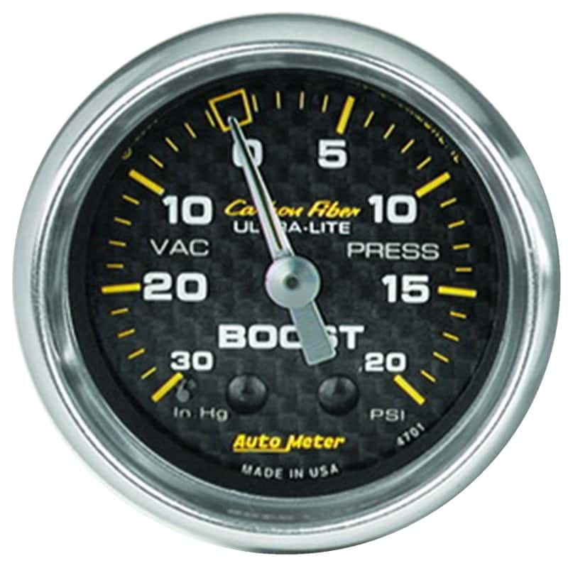 AutoMeter — Autometer Carbon Fiber 52mm 20 PSI Mechanical Boost Gauge
GA 2" BST 20PSI M CF - view 1