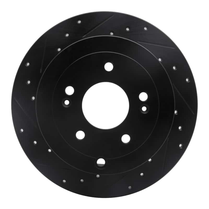 R1 Concepts — R1 07-09 Hyundai Santa Fe Rear Left Drilled & Slotted Black Brake Rotor
R1 Brake Rotor Drill - view 1