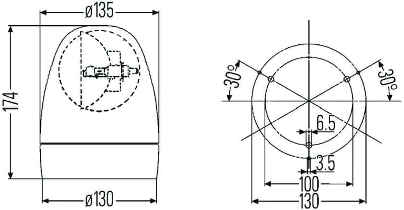Hella — Hella Rotating Beacon H 12V Yellow Mg12 2Rl - view 5