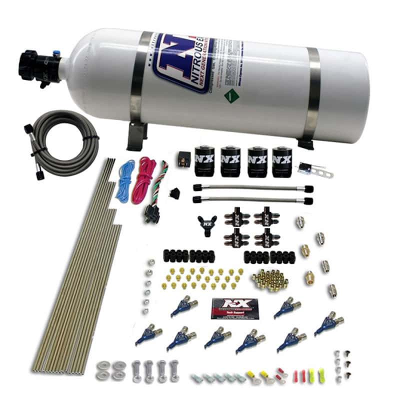 Nitrous Express — Nitrous Express 8 Cyl Piranha Direct Port 4 Solenoids Nitrous Kit (200-500HP) w/15lb Bottle
Injection System Kit
N2OSys - view 3
