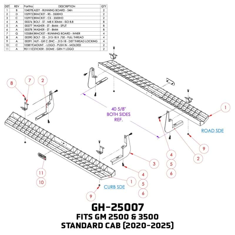 GEN-Y Hitch — Gen-Y 20-25 GM 2500/3500 Standard Cab Running Boards
Running Boards - view 2