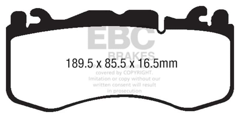 EBC — EBC 12+ Aston Martin Vantage 4.7 Yellowstuff Front Brake Pads
Disc Brake Pad - view 1