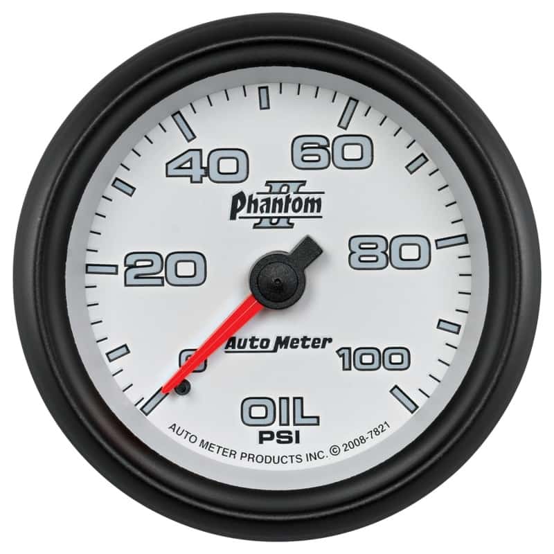 AutoMeter — Autometer Phantom II 2-5/8in 100 PSI Mechanical Oil Pressure Gauge
2-5/8" OIL PRESS, 0- - view 1