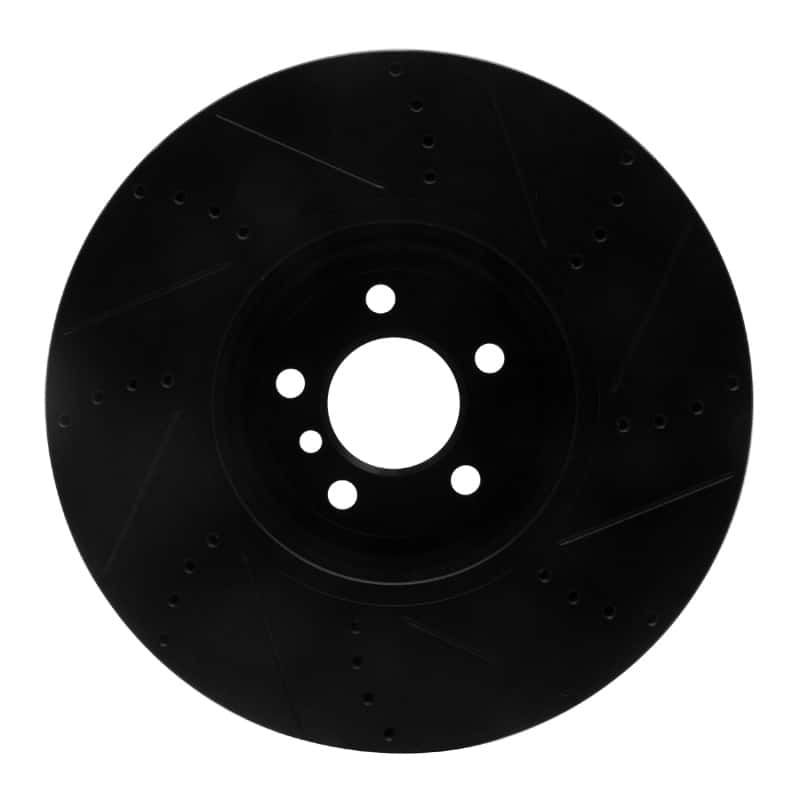 R1 Concepts — R1 2009-2017 BMW 550I GT xDrive Left Front Drilled & Slotted Black Brake Rotor
R1 Brake Rotor Drill - view 5