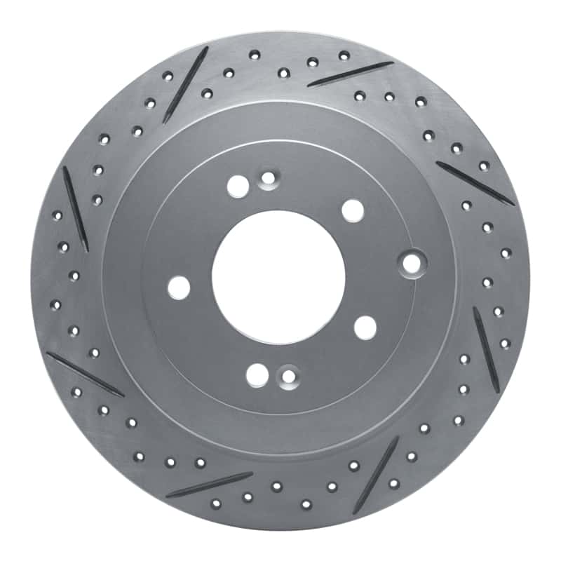 R1 Concepts — R1 16-22 Hyundai Tucson Rear Left Drilled & Slotted Geo-Carbon Rotor - view 1