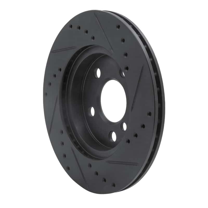 R1 Concepts — R1 14-21 BMW i3 Front Left Drilled & Slotted Black Brake Rotor
R1 Brake Rotor Drill - view 4
