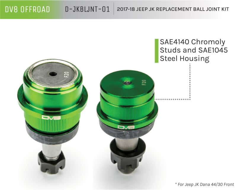 DV8 Offroad — DV8 Offroad 07-18 Jeep Wrangler JK Replacement Ball Joint Kit - Dana 30/44
Ball Joint - view 6