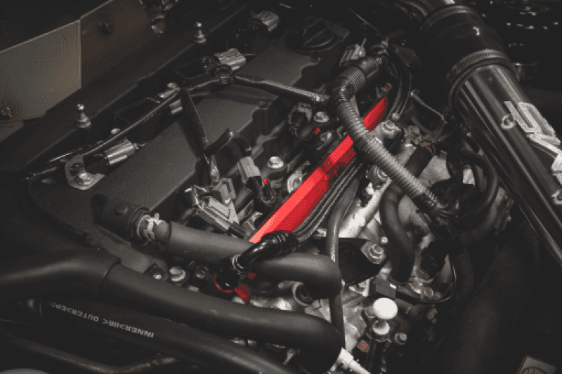 AMS — AMS Performance 08-15 Mitsubishi EVO X CNC Machined Aluminum Fuel Rail w/Pulsation Dampener - Red
EVO Fuel Rail - view 1