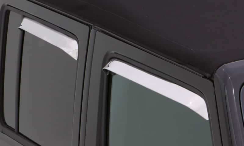AVS — AVS 07-18 Jeep Wrangler Ventshade Front & Rear Window Deflectors 4pc - Stainless
VENTSHADE - 4PC SS
Side Window Vent - view 5