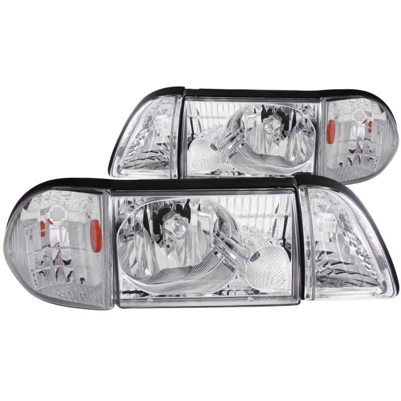 ANZO — ANZO 1987-1993 Ford Mustang Crystal Headlights Chrome w/ Corner Lights 2pc
Head Light Set
HdLtSet - view 1