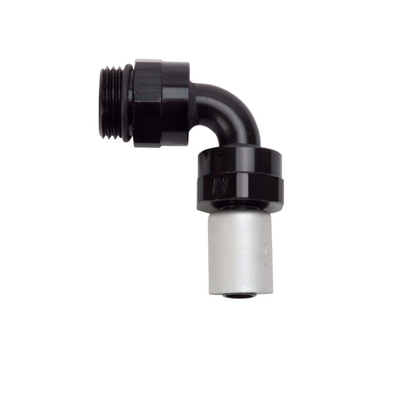 Russell — Russell Hose End Crimp On 10 Sae Port Male To -8 Hose 90 Deg Swivel Blk Anodized
Hose Fitting - view 1