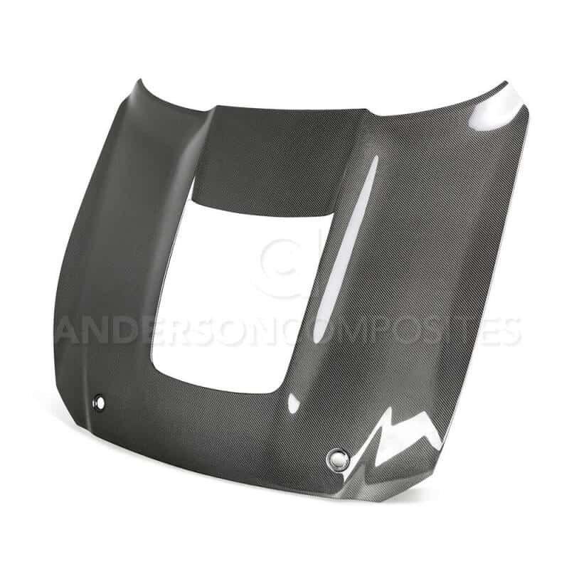 Anderson Composites — Anderson Composites 2020 Mustang Shelby GT500 Double Sided Carbon Fiber Hood - view 2