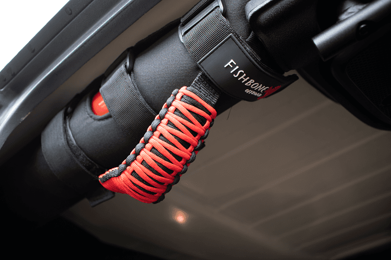 Fishbone Offroad — Fishbone Offroad Paracord Grab Handles w/Three Straps Red - view 2