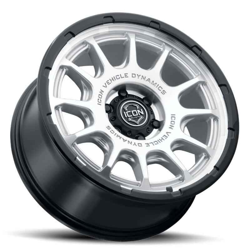 ICON — ICON Alloys Rancho 20x9 / 5x150 / 16mm / 5.625in BS Silver Machined w/ Gloss Black Lip Wheel
WHEEL - view 4