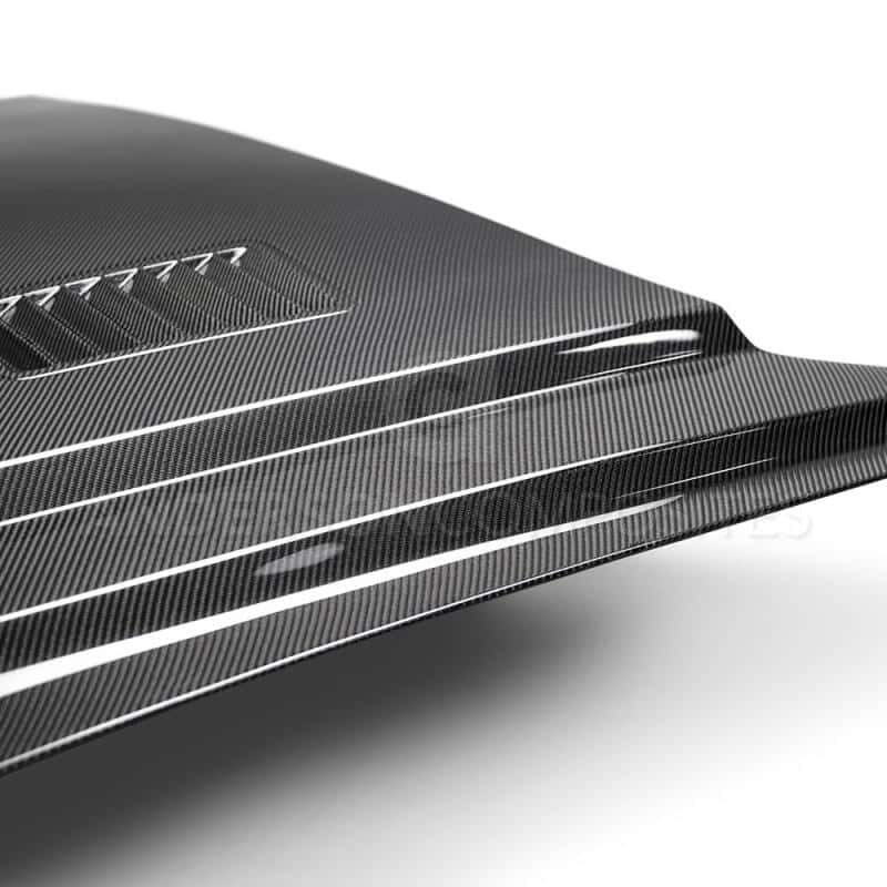 Anderson Composites — Anderson Composites 2018 Ford Mustang Super Snake Double Sided Carbon Fiber Hood - view 7