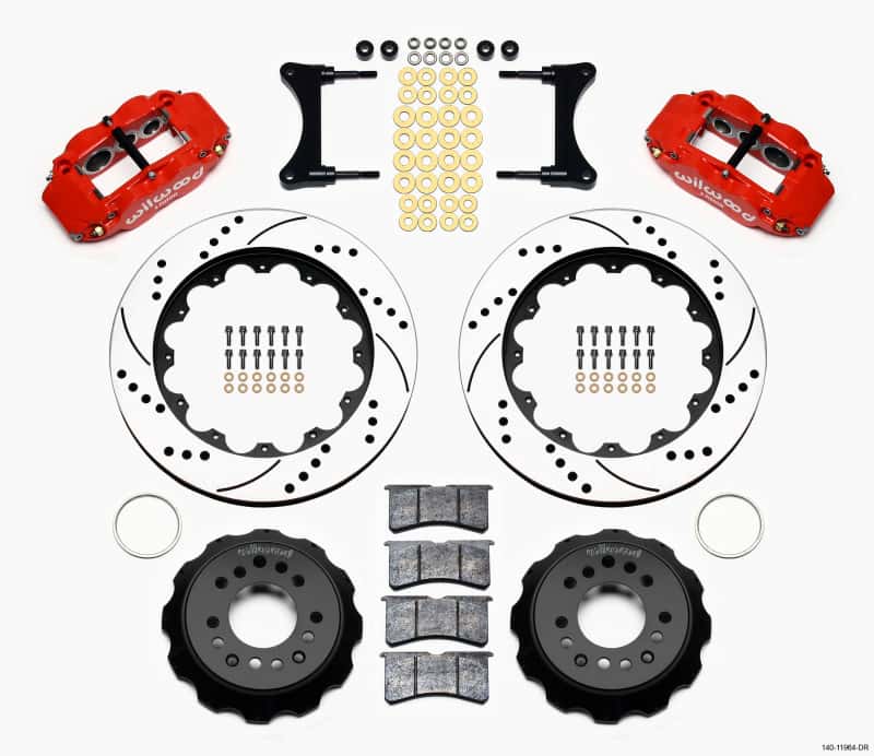 Wilwood — Wilwood Narrow Superlite 6R Front Hat Kit 14.00in Drill Red 93-96 Mazda RX7
BRAKE KIT - view 2