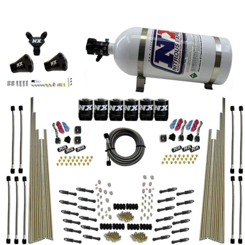 Nitrous Express — Nitrous Express 8 Cyl Dry Direct Port Three Stage 6 Solenoids Nitrous Kit (200-600HP) w/10lb Bottle
Injection System Kit
N2OSys - view 2