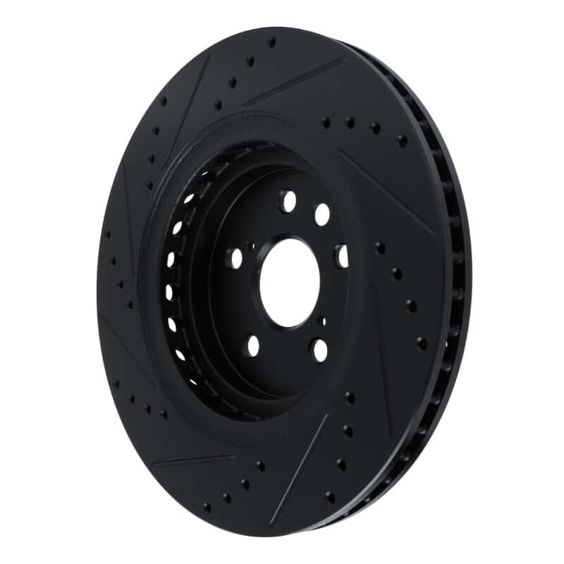 R1 Concepts — R1 20-25 Lexus RX350 Front Right Drilled & Slotted Black Brake Rotor - view 4
