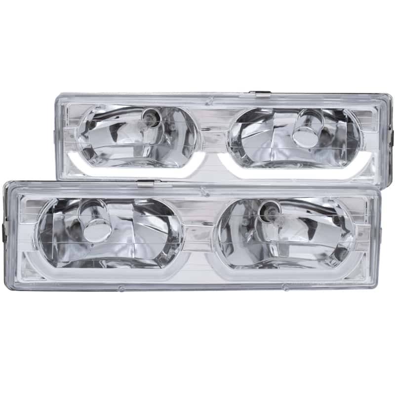 ANZO — ANZO 1988-1998 Chevrolet C1500 Crystal Headlights Chrome w/ Low - Brow
Head Light Set
HdLtSet - view 1