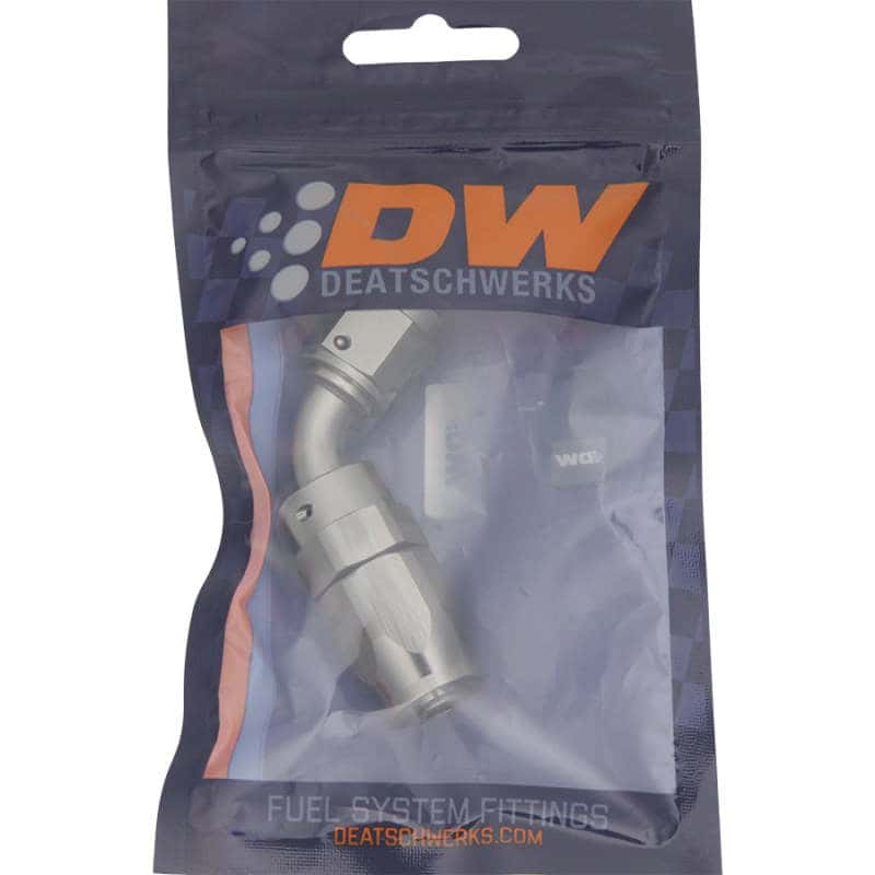 DeatschWerks — DeatschWerks 6AN Female Flare Swivel 60-Degree Hose End CPE Anodized DW Titanium - view 1