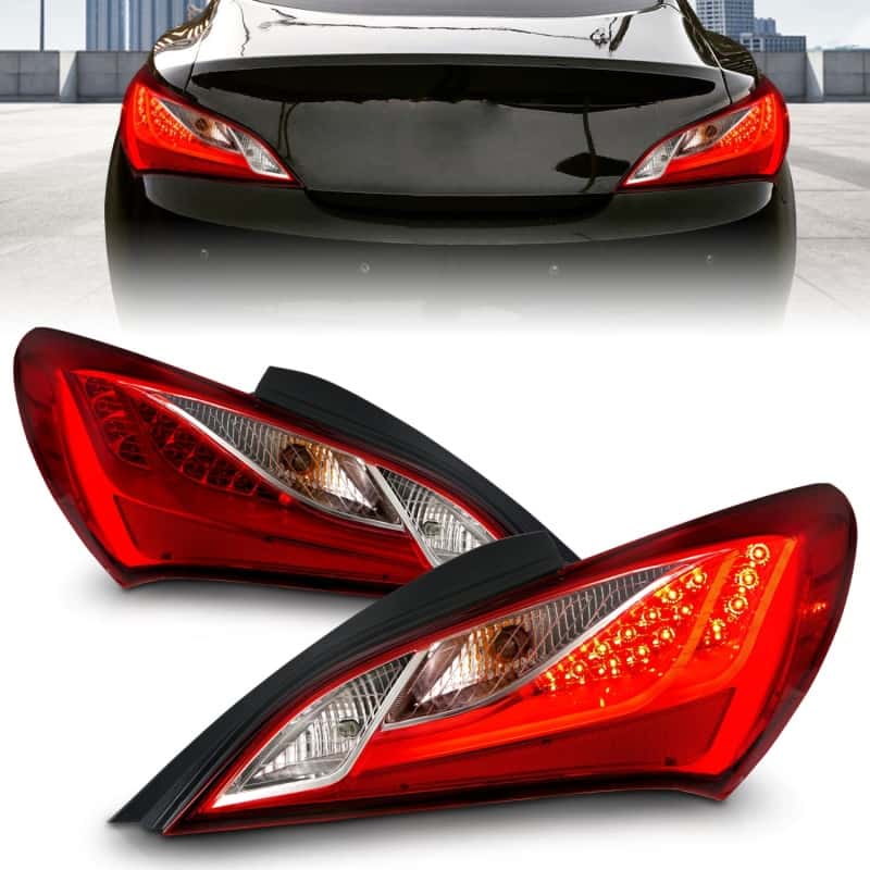 ANZO — ANZO 2010-2013 Hyundai Genesis LED Taillights Red/Clear - view 5