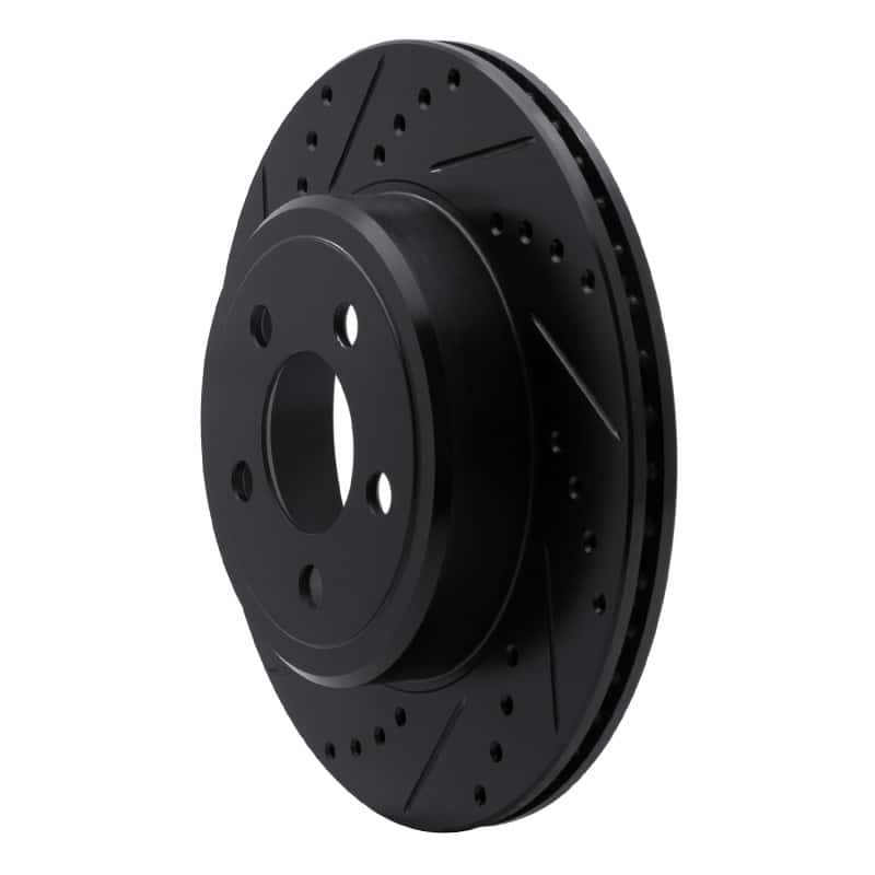 R1 Concepts — R1 05-23 Chrysler 300 Rear Left Drilled & Slotted Black Brake Rotor
R1 Brake Rotor Drill - view 2