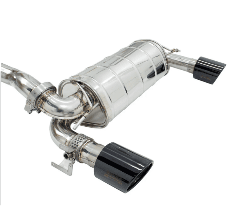 Invidia — Invidia 15-18 Ford Focus RS Q300 w/Valve Rolled Black Tip Cat-Back Exhaust - view 1