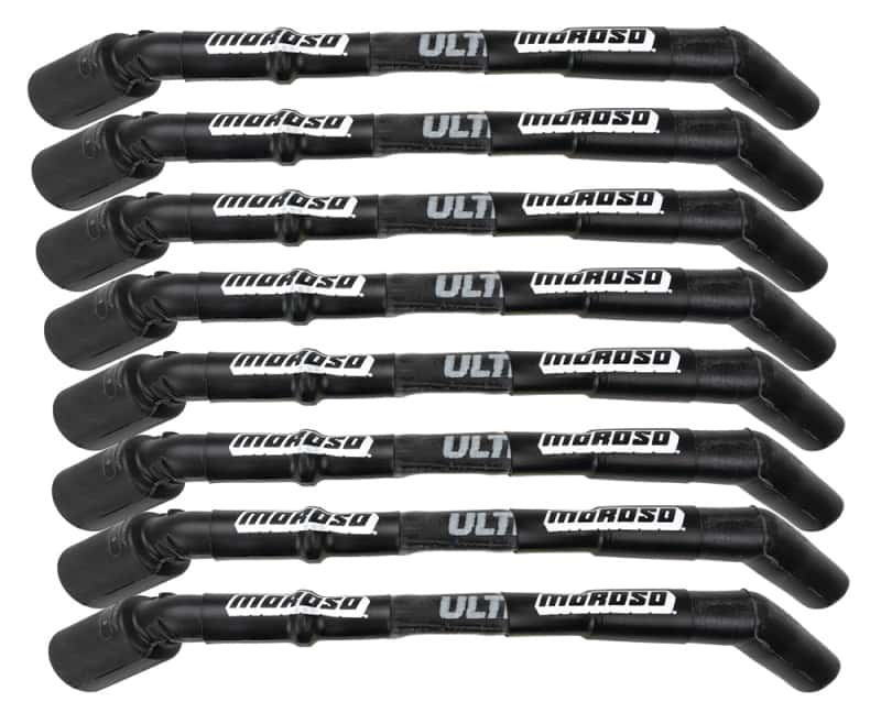 Moroso — Moroso GM LS Ultra 40 Custom Fit Sleeved Ignition Wire Set 8in 135 Deg Boots - Black - view 2