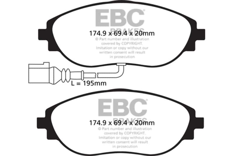 EBC — EBC 14-20 Audi S3 2.0 Turbo Yellowstuff Front Brake Pads
EBC 14+ Audi S3 2.0 Turbo Yellowstuff Front Brake Pads
Disc Brake Pad - view 1