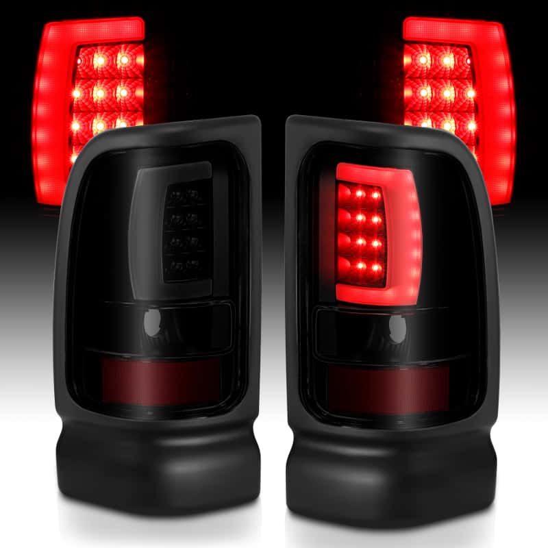 ANZO — ANZO 1994-2001 Dodge Ram 1500 LED Taillights Plank Style Black w/Smoke Lens - view 6