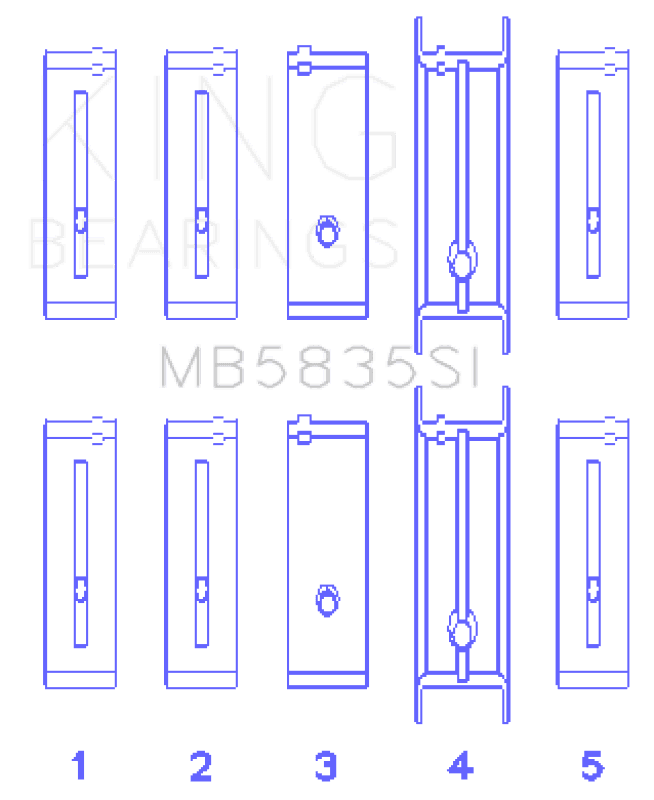 King Engine Bearings — King Engine Bearings Chevrolet 121Ci/Ln2 134Ci Housing Bore +.002 (Size +0.75mm) Main Bearing Set
Engine Bearing - view 2
