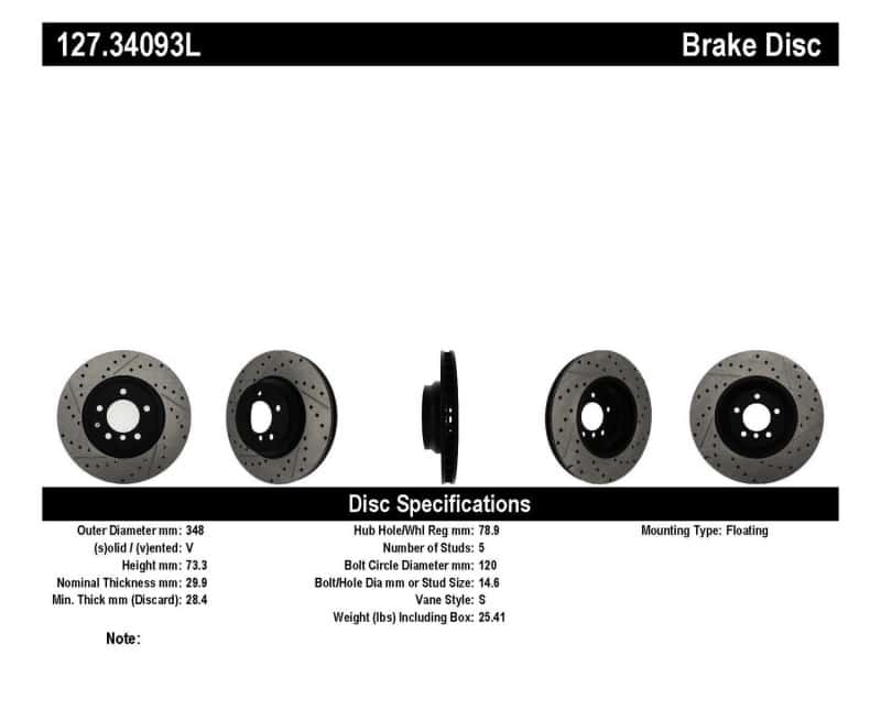 Stoptech — StopTech 07-09 BMW 335 (E90/E92/E93) Slotted & Drilled Left Front Rotor
Slot/Drill Rotor - view 6