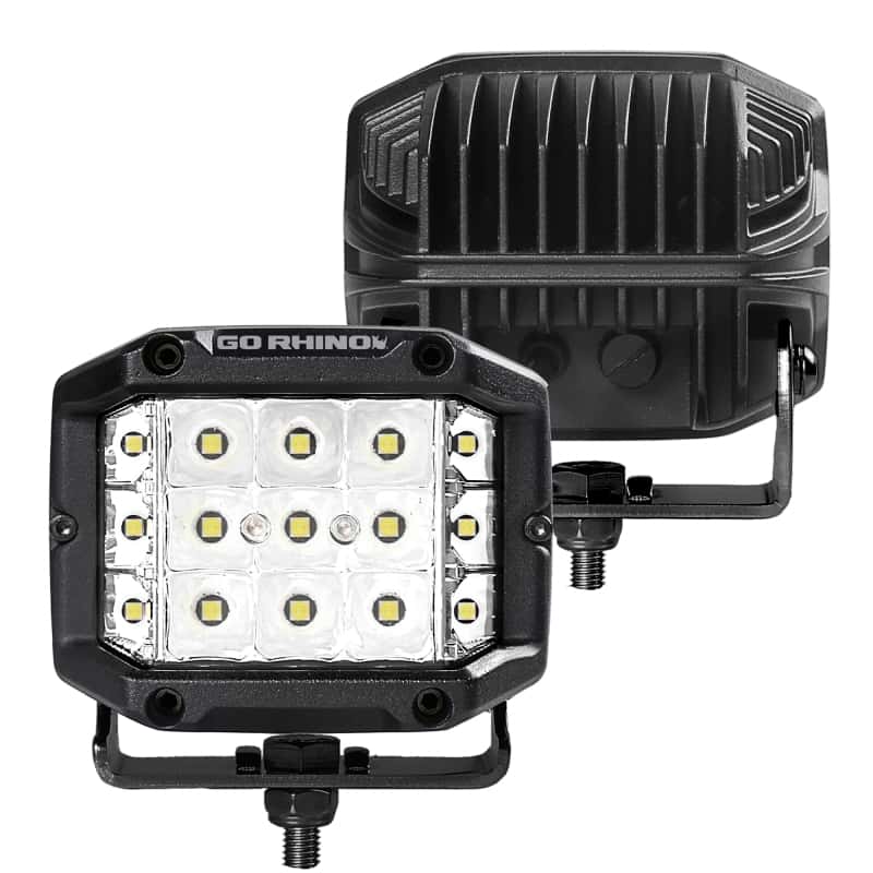 Go Rhino — Go Rhino Xplor Bright Series Sideline Cube LED Spot Light Kit (Surface Mount) 4x3 - Blk (Pair)
Bright-SideLineLight - view 5