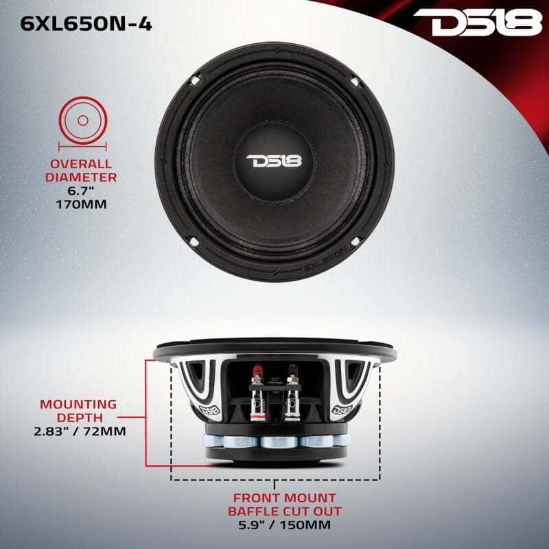 DS18 — DS18 6.5in 325 Watts RMS 4 ohm Neodymium Mid-Range Loudspeakers - view 2